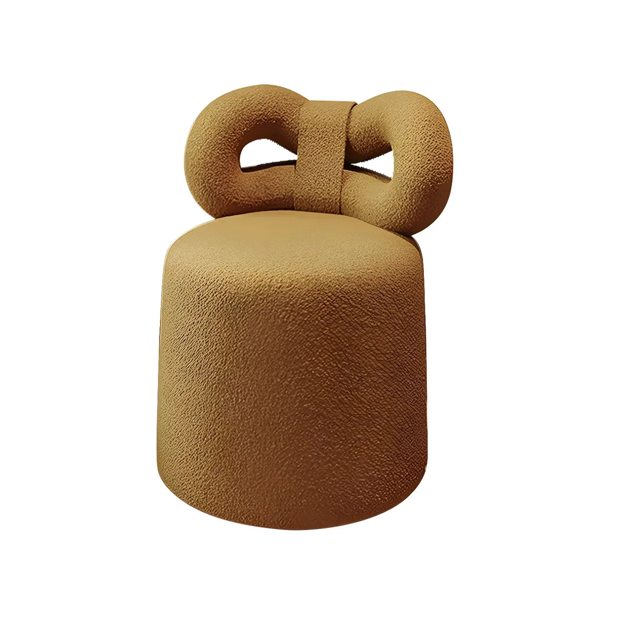 Drum Upholstered Bow-Back Swivel Vanity Stool