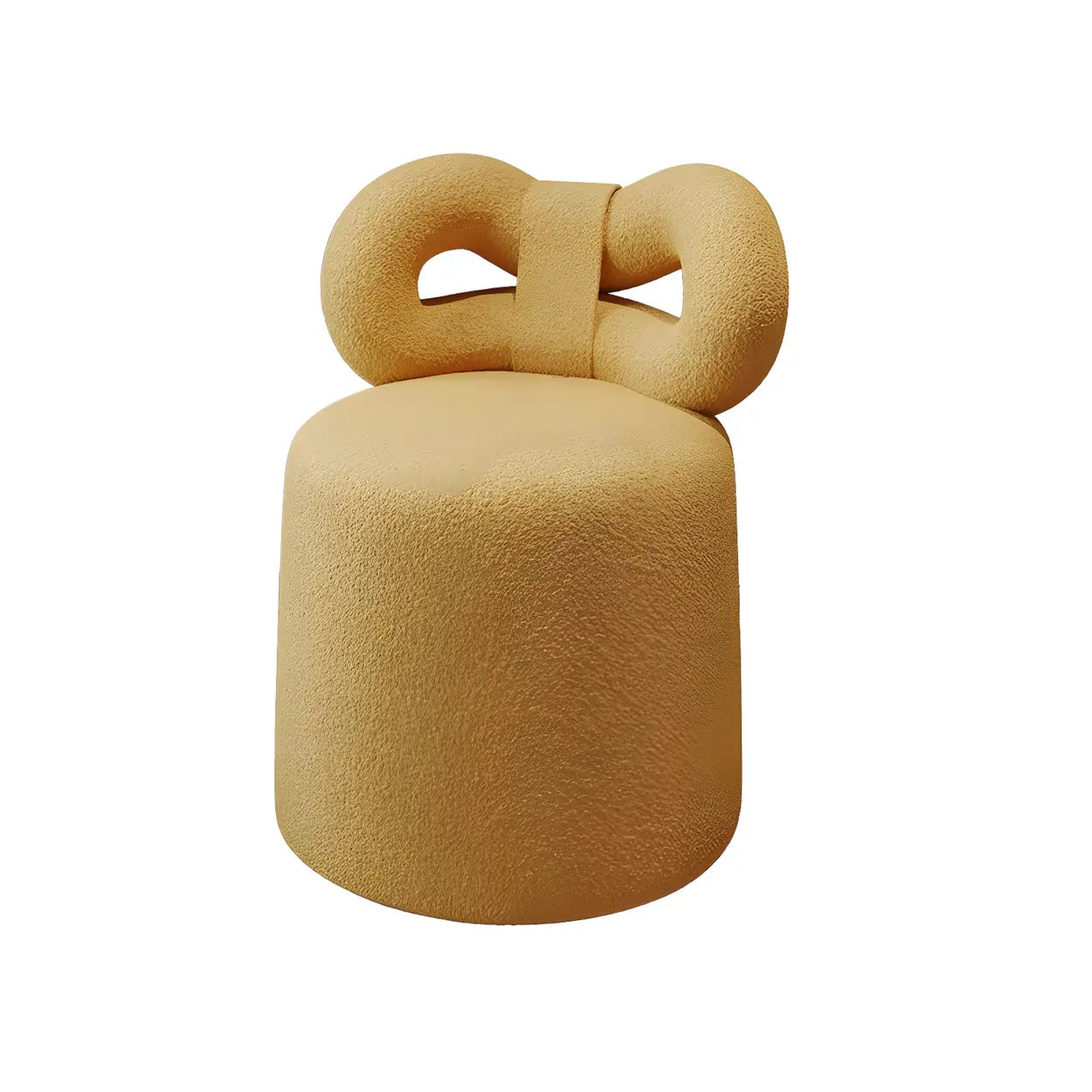 Drum Upholstered Bow-Back Swivel Vanity Stool