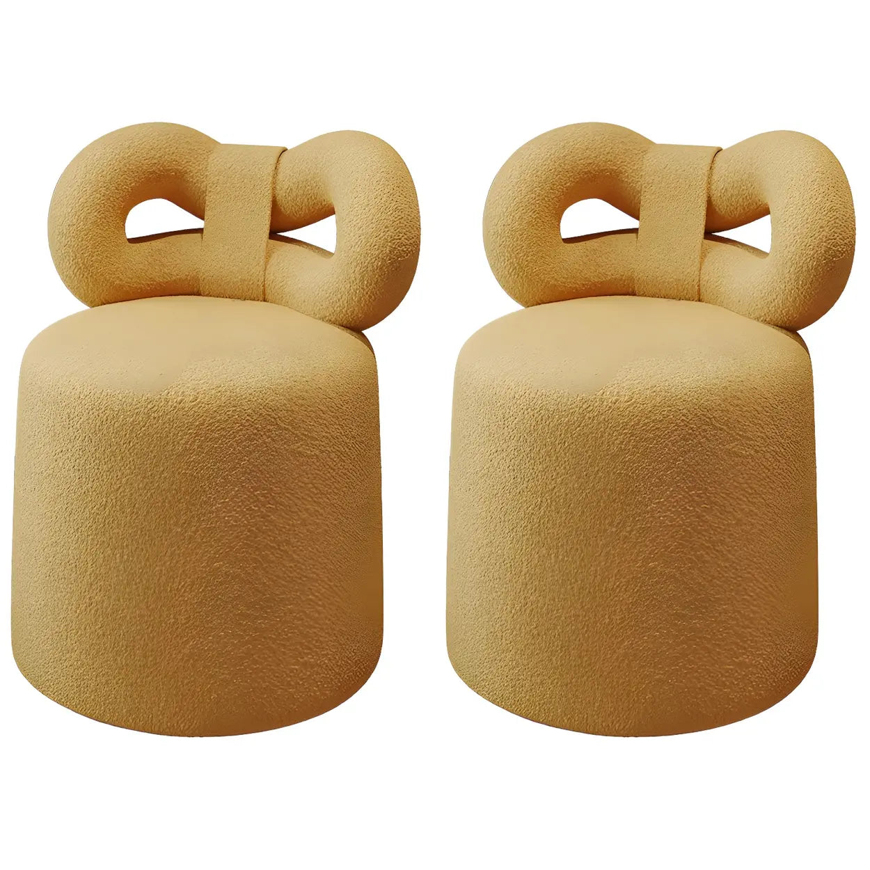 Drum Upholstered Bow-Back Swivel Vanity Stool