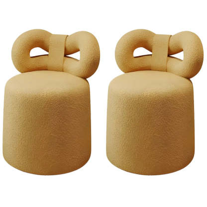 Drum Upholstered Bow-Back Swivel Vanity Stool