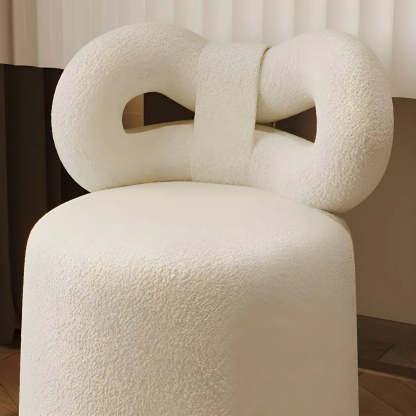 Drum Upholstered Bow-Back Swivel Vanity Stool