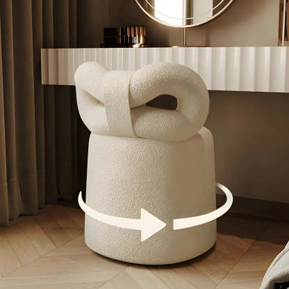 Drum Upholstered Bow-Back Swivel Vanity Stool