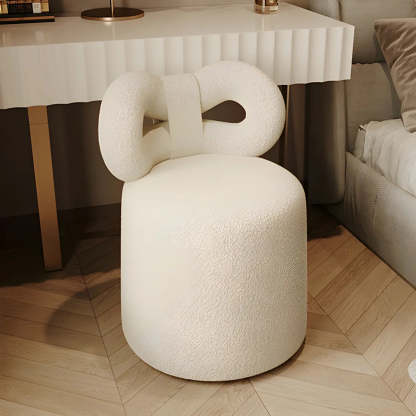 Drum Upholstered Bow-Back Swivel Vanity Stool