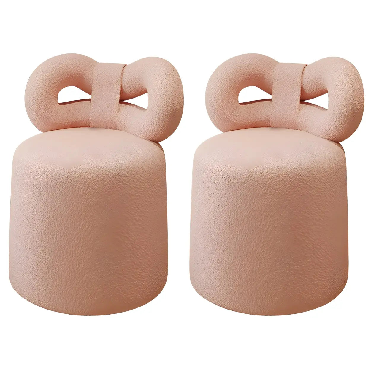 Drum Upholstered Bow-Back Swivel Vanity Stool
