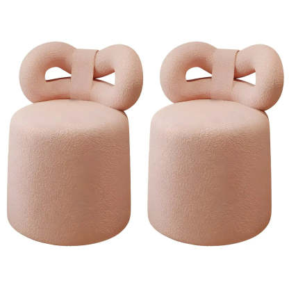Drum Upholstered Bow-Back Swivel Vanity Stool