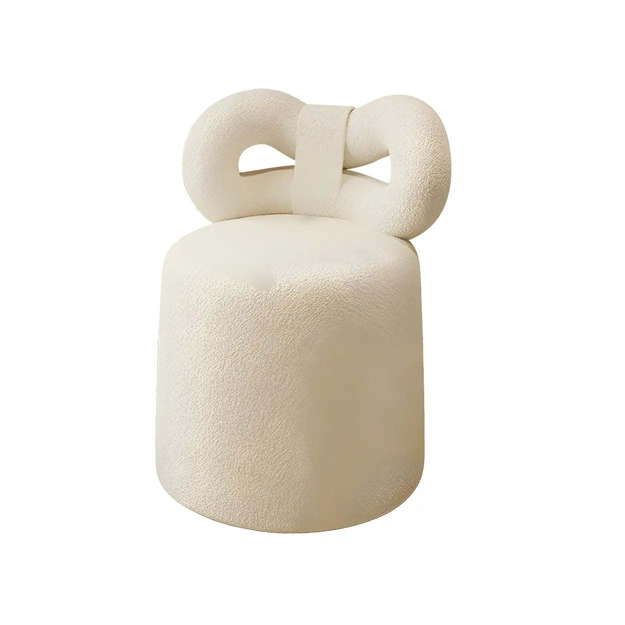 Drum Upholstered Bow-Back Swivel Vanity Stool