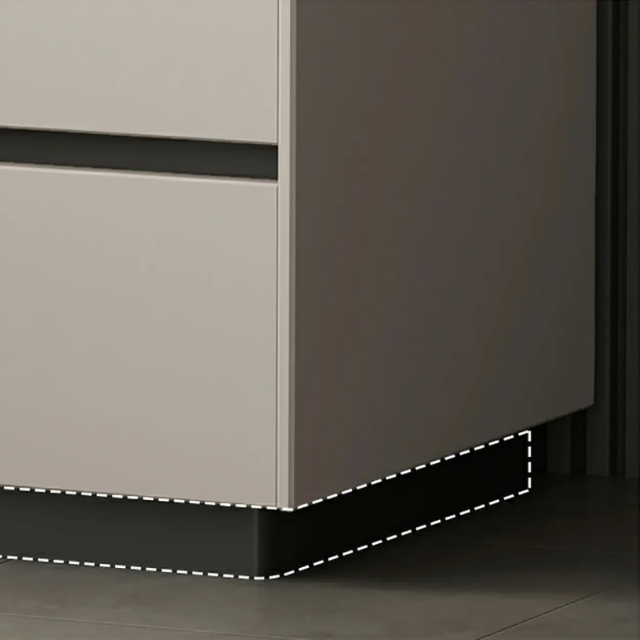 Cream Rectangular Faux Leather Storage Nightstand — Light Coffee / 1 Piece