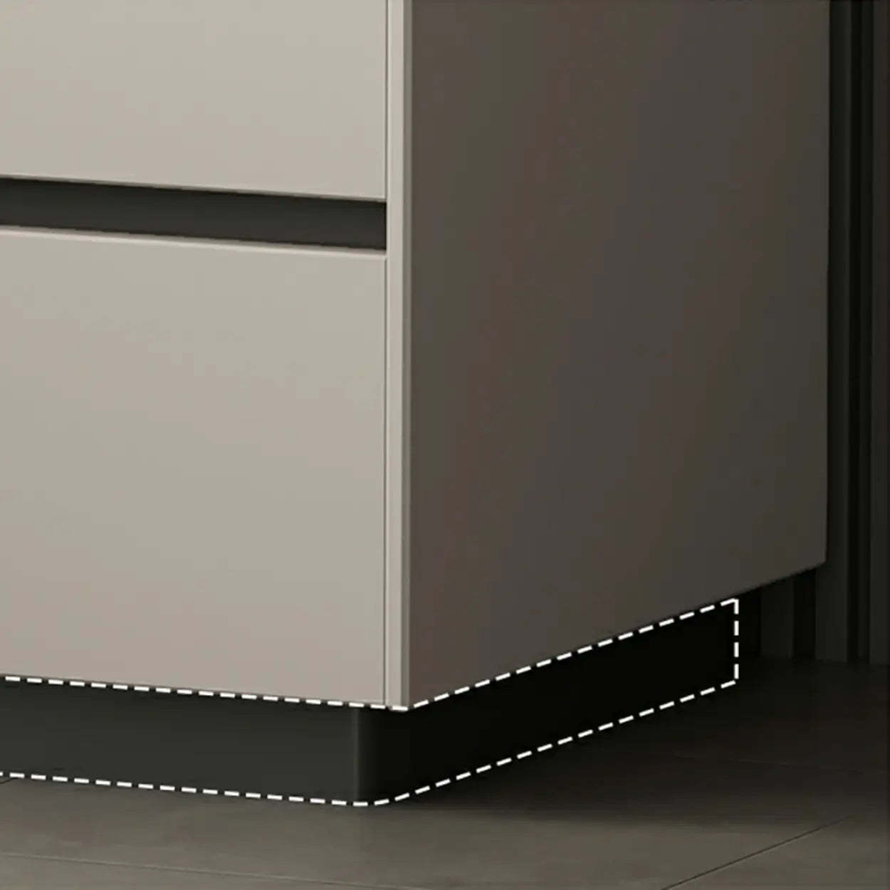 Cream Rectangular Faux Leather Storage Nightstand — Light Coffee / 1 Piece