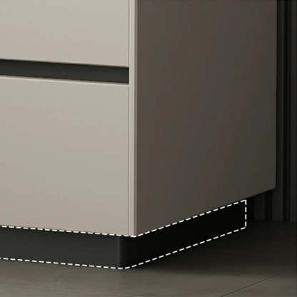 Cream Rectangular Faux Leather Storage Nightstand — Light Coffee / 1 Piece