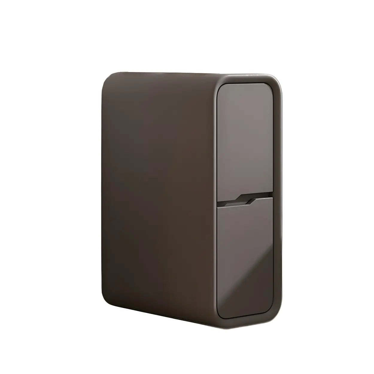 Cream Rounded Wood Faux Leather Multifunctional Nightstand — Cream / 2 Piece Set