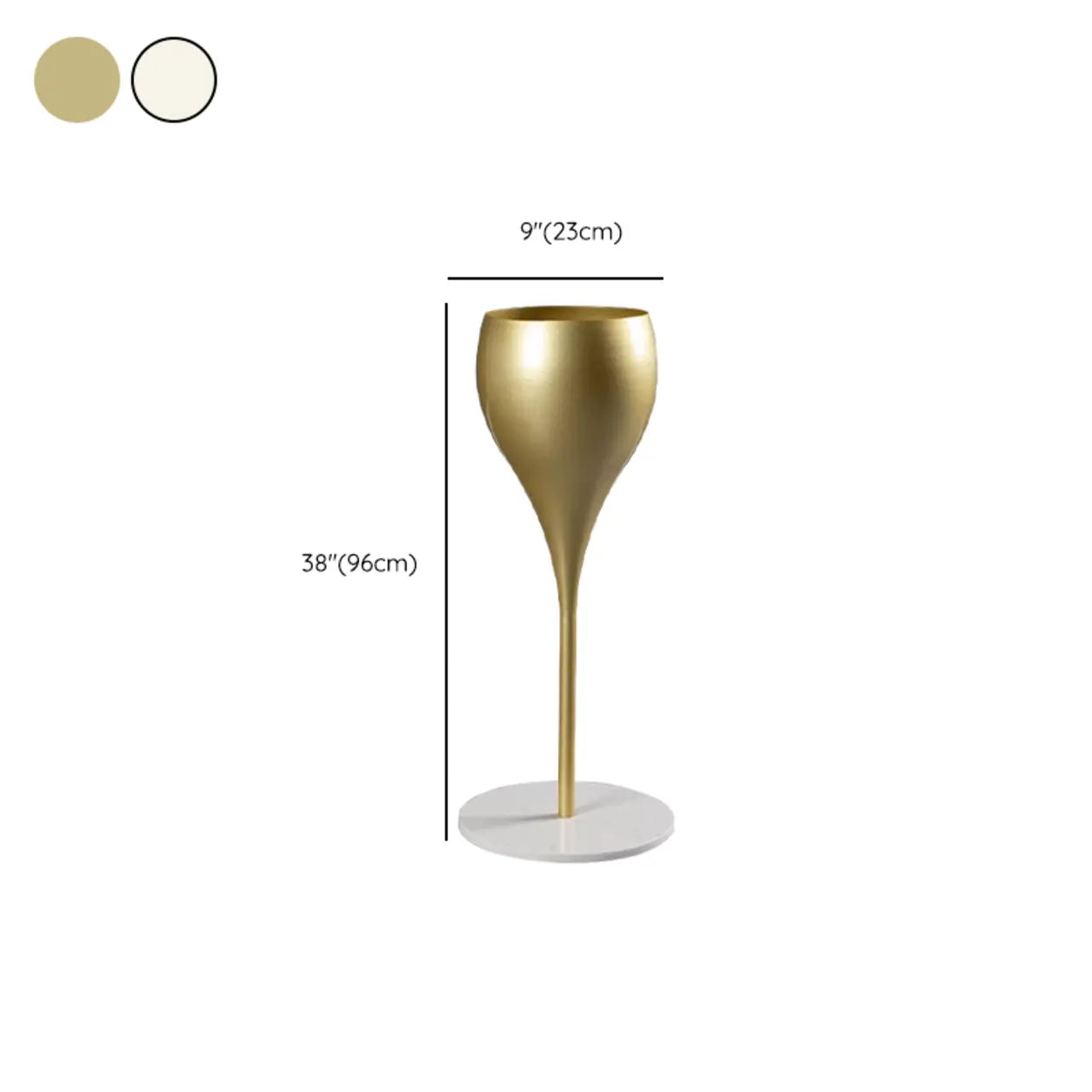 Cream Tulip-Shape Pedestal Metal Plant Stand