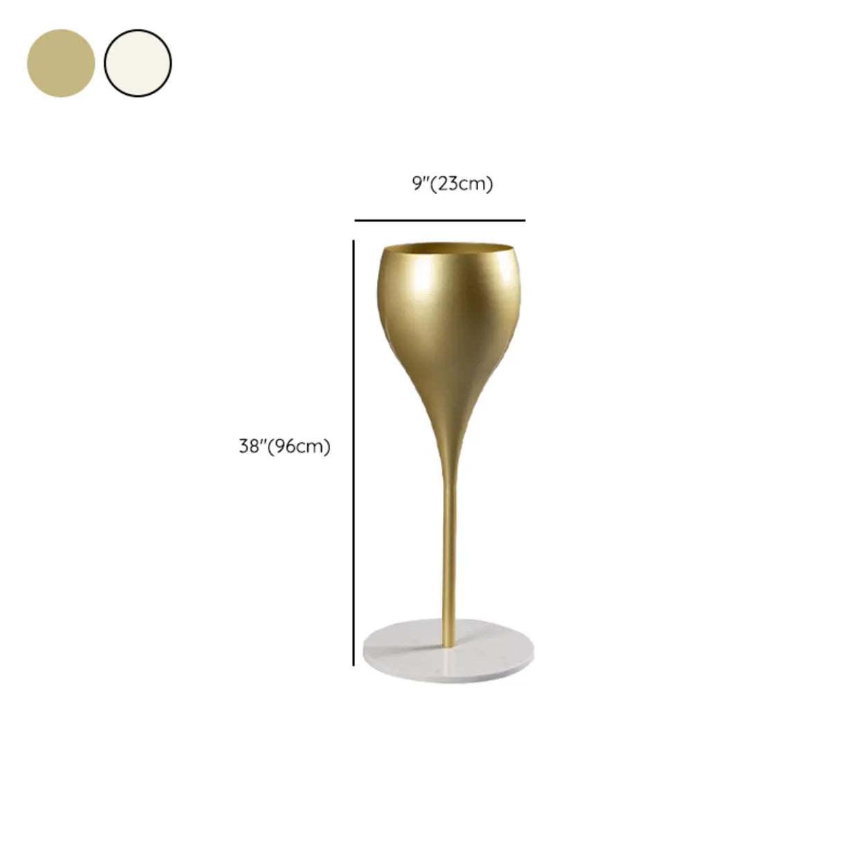 Cream Tulip-Shape Pedestal Metal Plant Stand