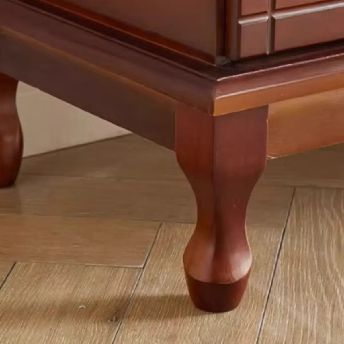 Cream Wood Rectangular TV Stand with Drawers — Cream