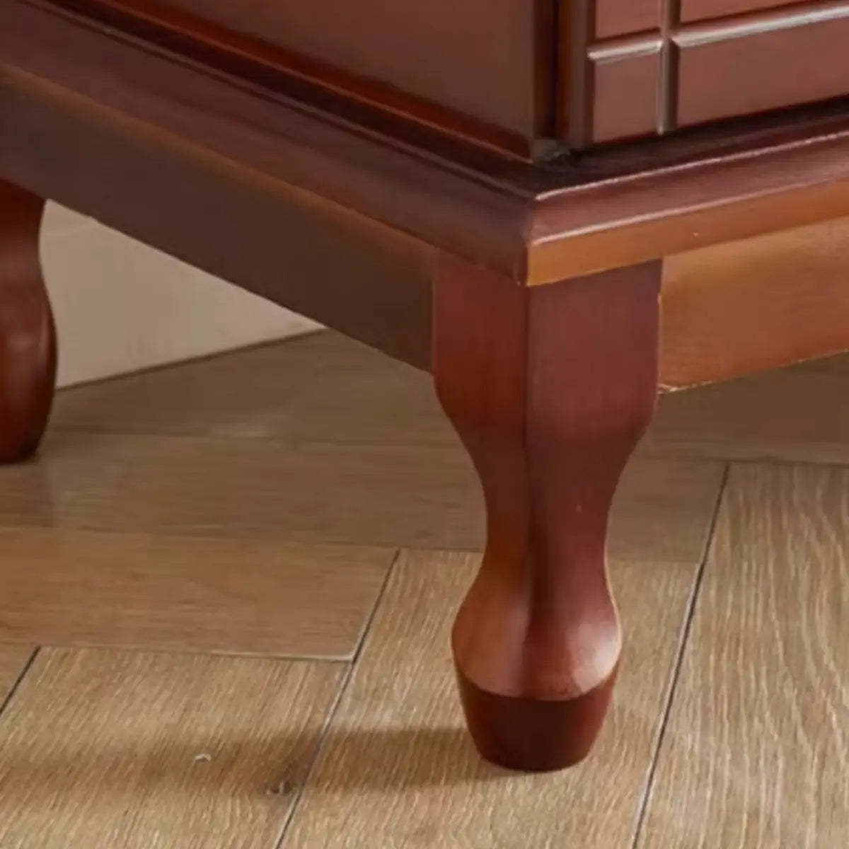 Cream Wood Rectangular TV Stand with Drawers — Cream