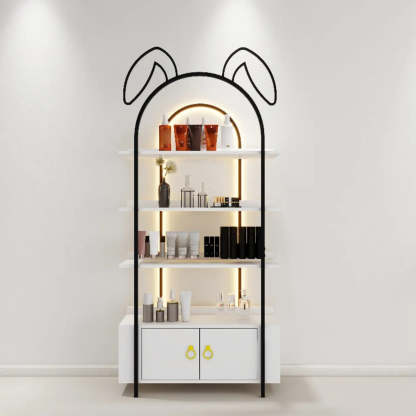 Arched Rabbit Ear Metal Floor Display Cabinet — Blue / 1