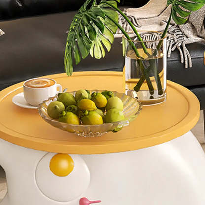 Black Cat-Shaped Resin Circular End Table