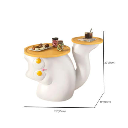 Black Cat-Shaped Resin Circular End Table