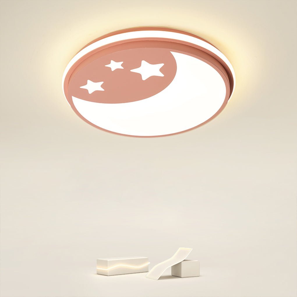 Creative Circular Cartoon Pattern LED Ceiling Lamp for Children's Room-Lighom