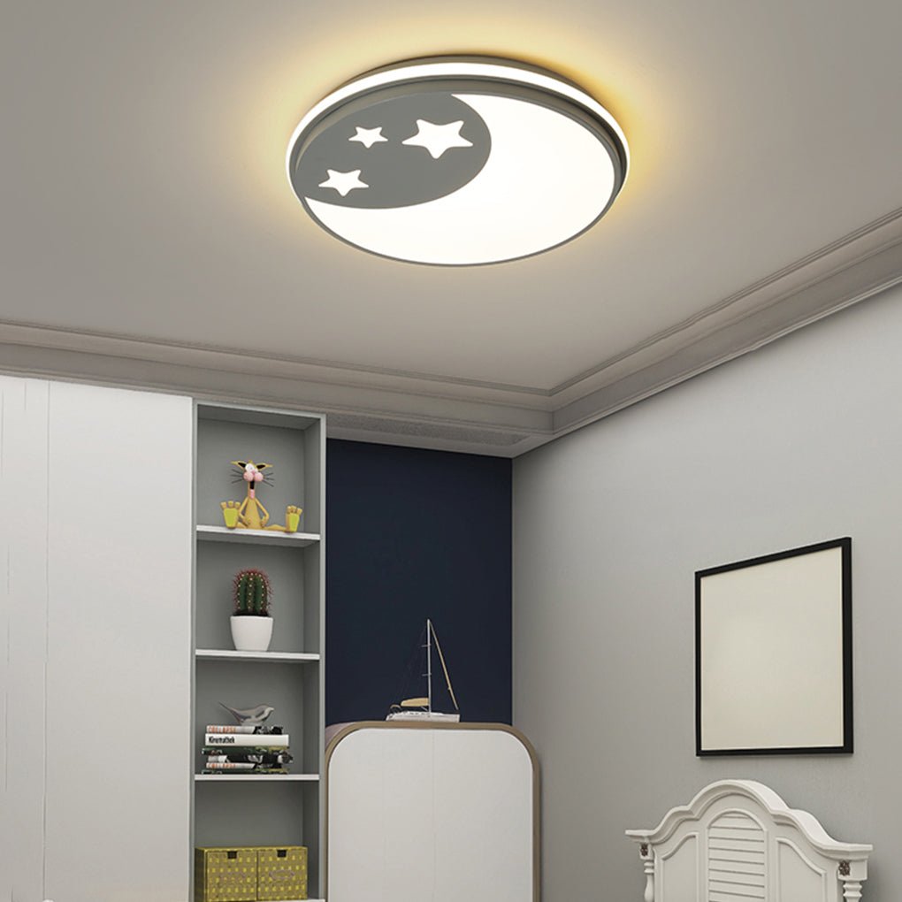 Creative Circular Cartoon Pattern LED Ceiling Lamp for Children's Room-Lighom