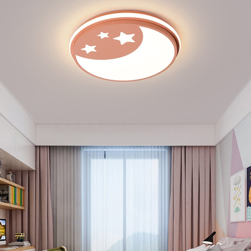 Creative Circular Cartoon Pattern LED Ceiling Lamp for Children's Room-Lighom
