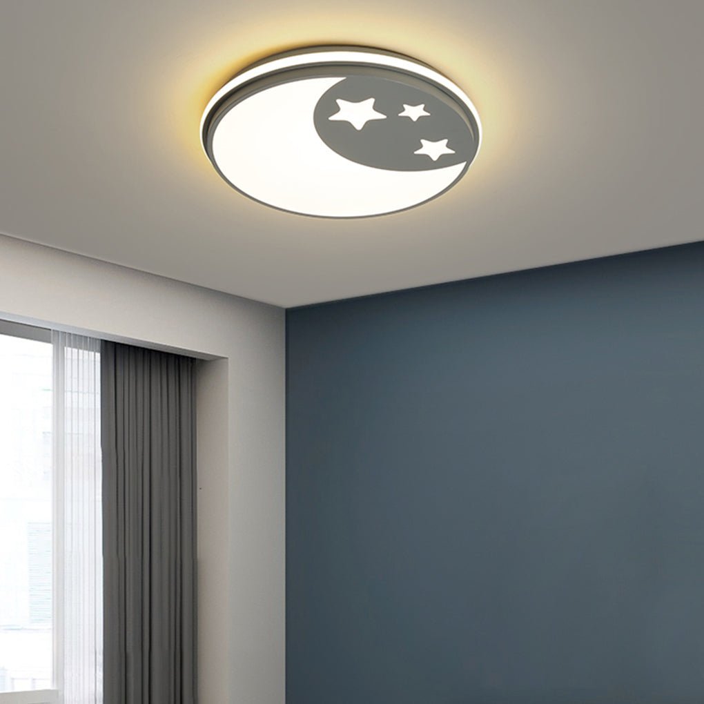 Creative Circular Cartoon Pattern LED Ceiling Lamp for Children's Room-Lighom