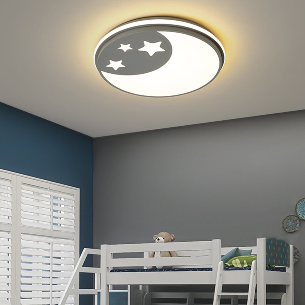 Creative Circular Cartoon Pattern LED Ceiling Lamp for Children's Room-Lighom