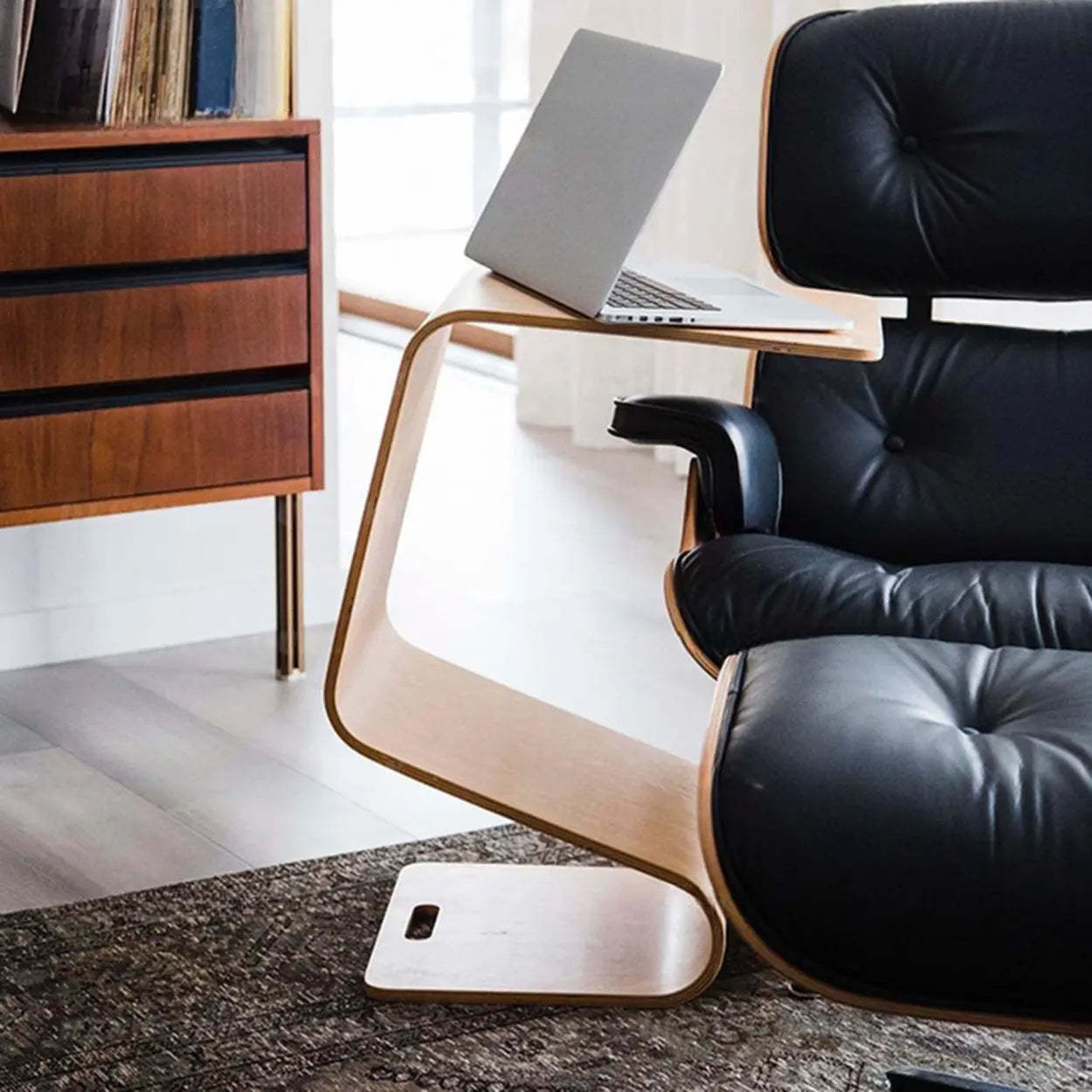 Freeform Natural Wood Chairside Table