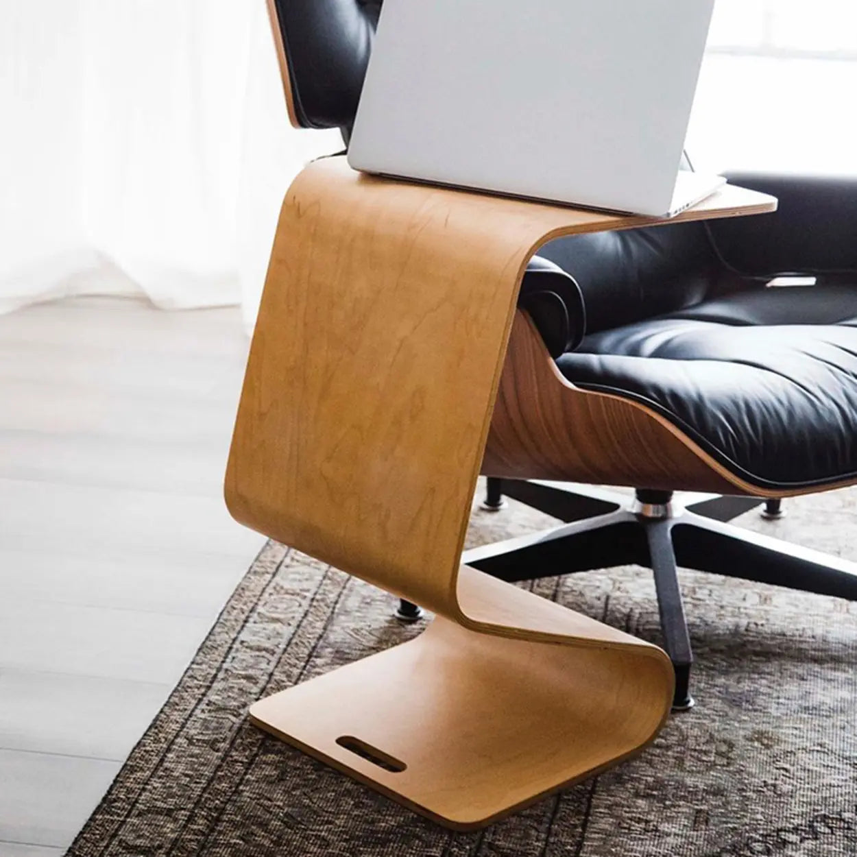 Freeform Natural Wood Chairside Table