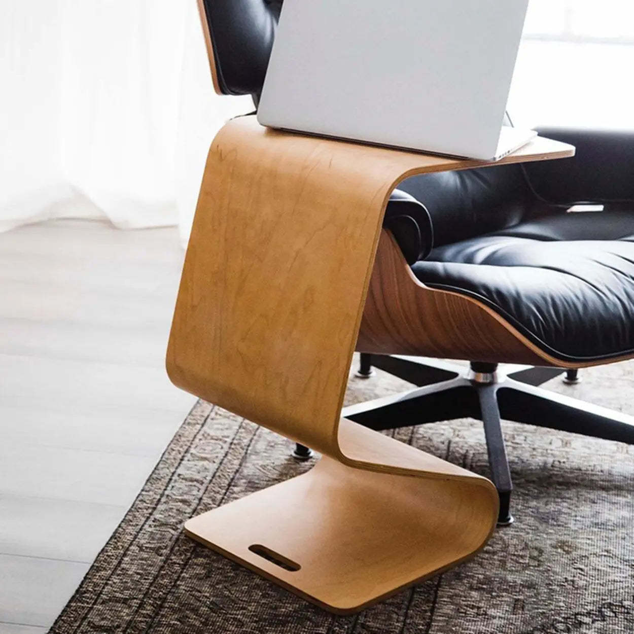 Freeform Natural Wood Chairside Table