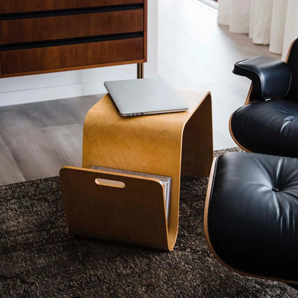 Freeform Natural Wood Chairside Table