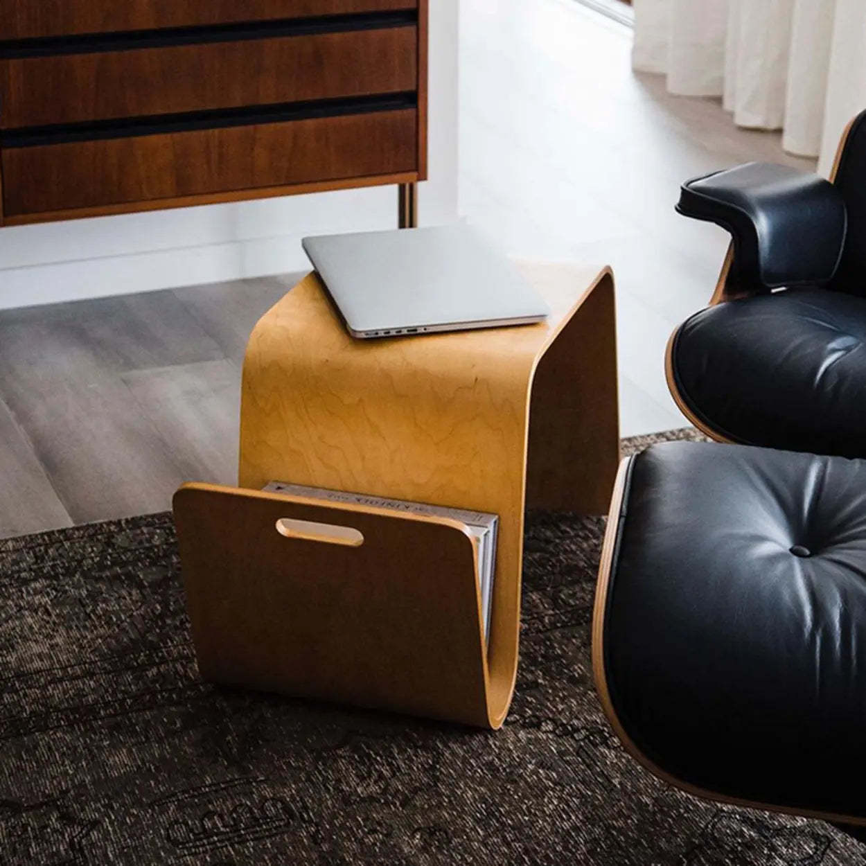 Freeform Natural Wood Chairside Table