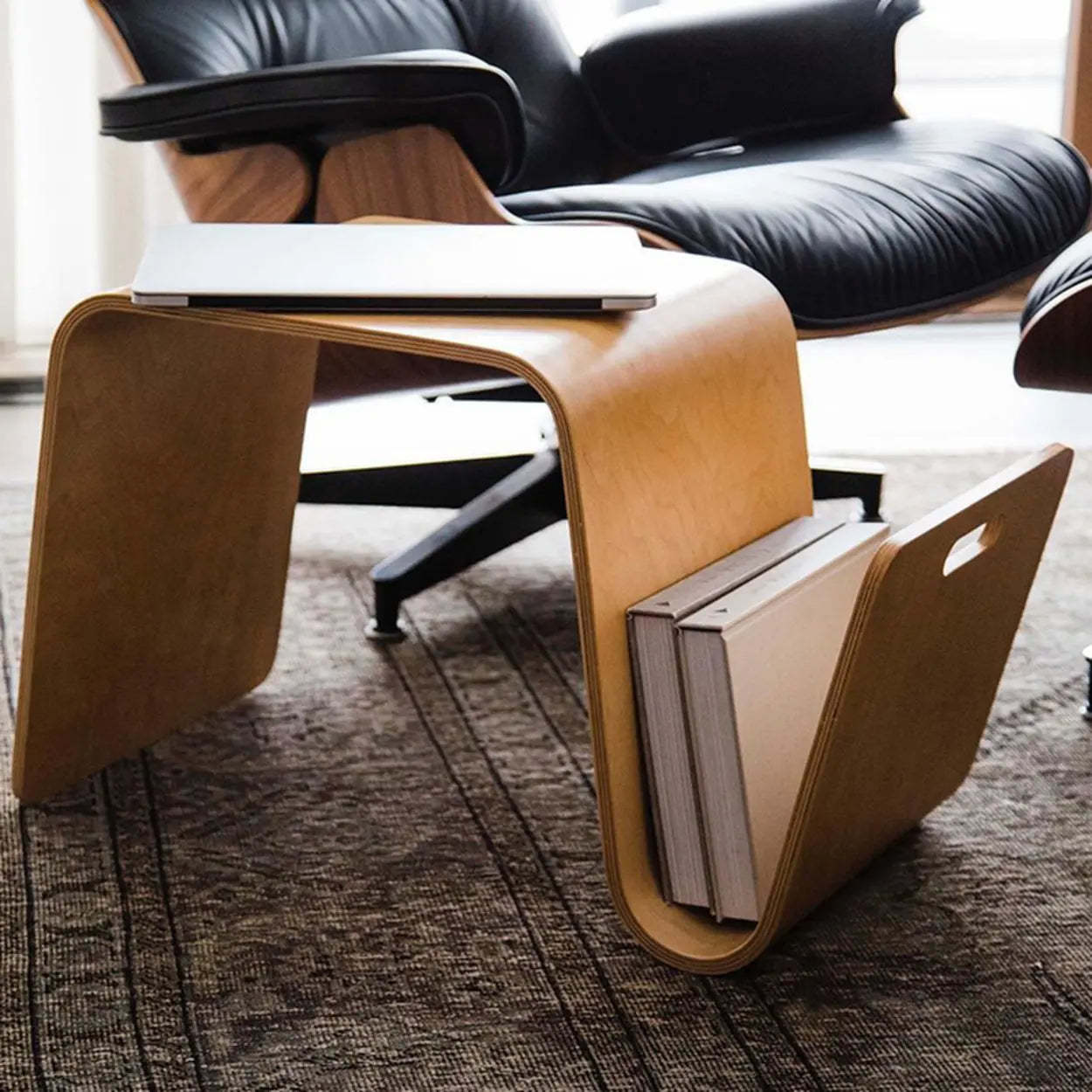 Freeform Natural Wood Chairside Table