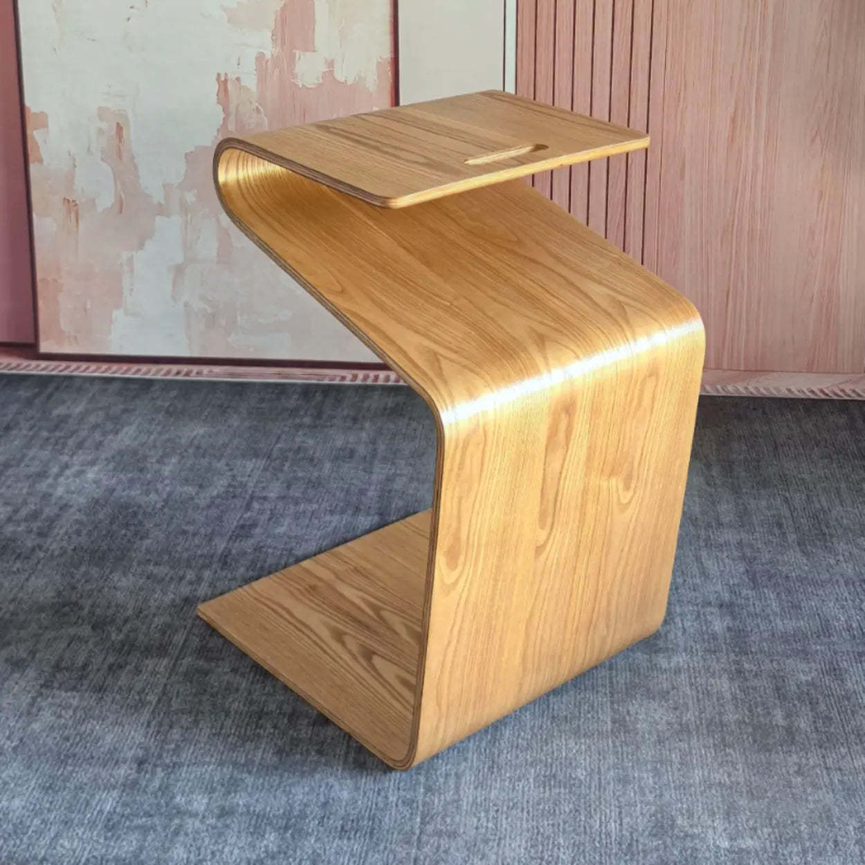 Freeform Natural Wood Chairside Table