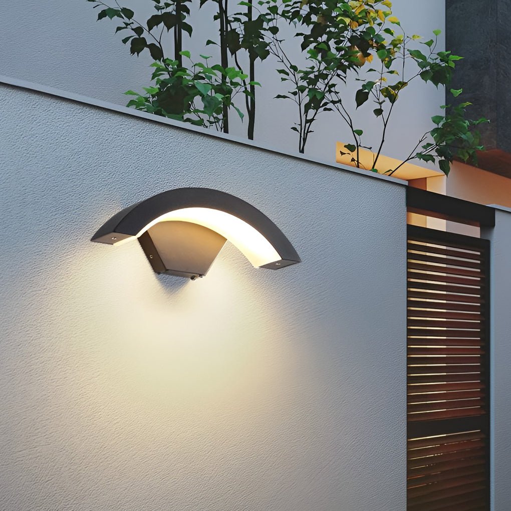 Classic Curved Glow LED Wall Light Outdoor Downlights Porch Wall Mounted Sconce-Lighom
