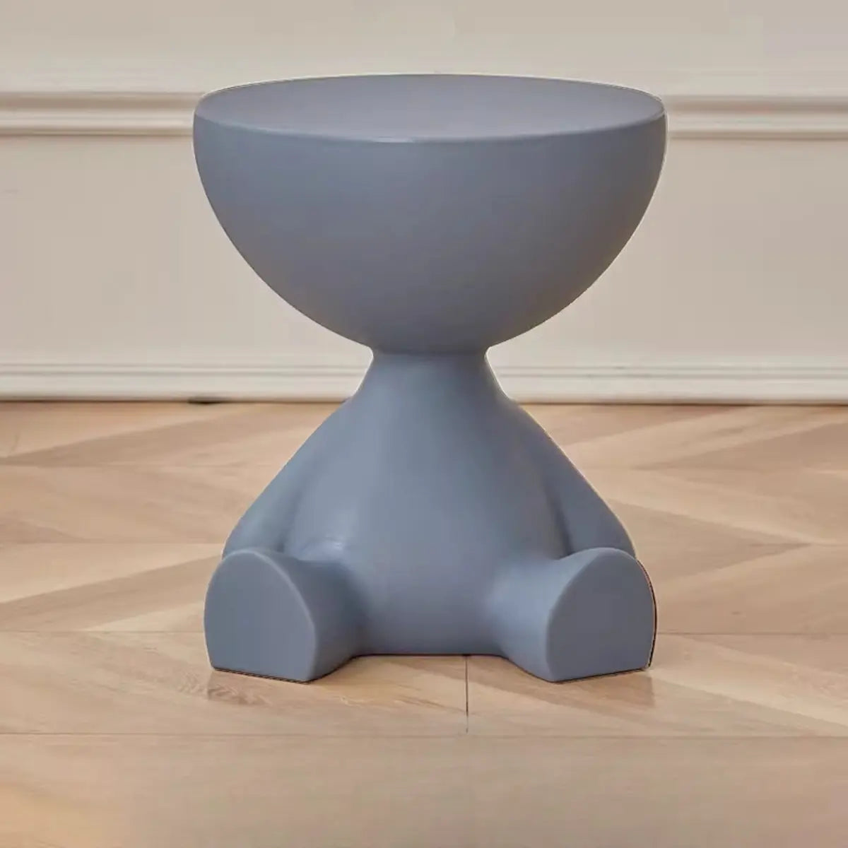 Off-White Acrylic Short Flat-Head End Table