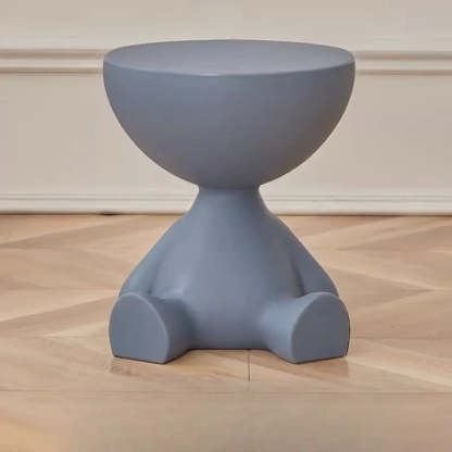 Off-White Acrylic Short Flat-Head End Table