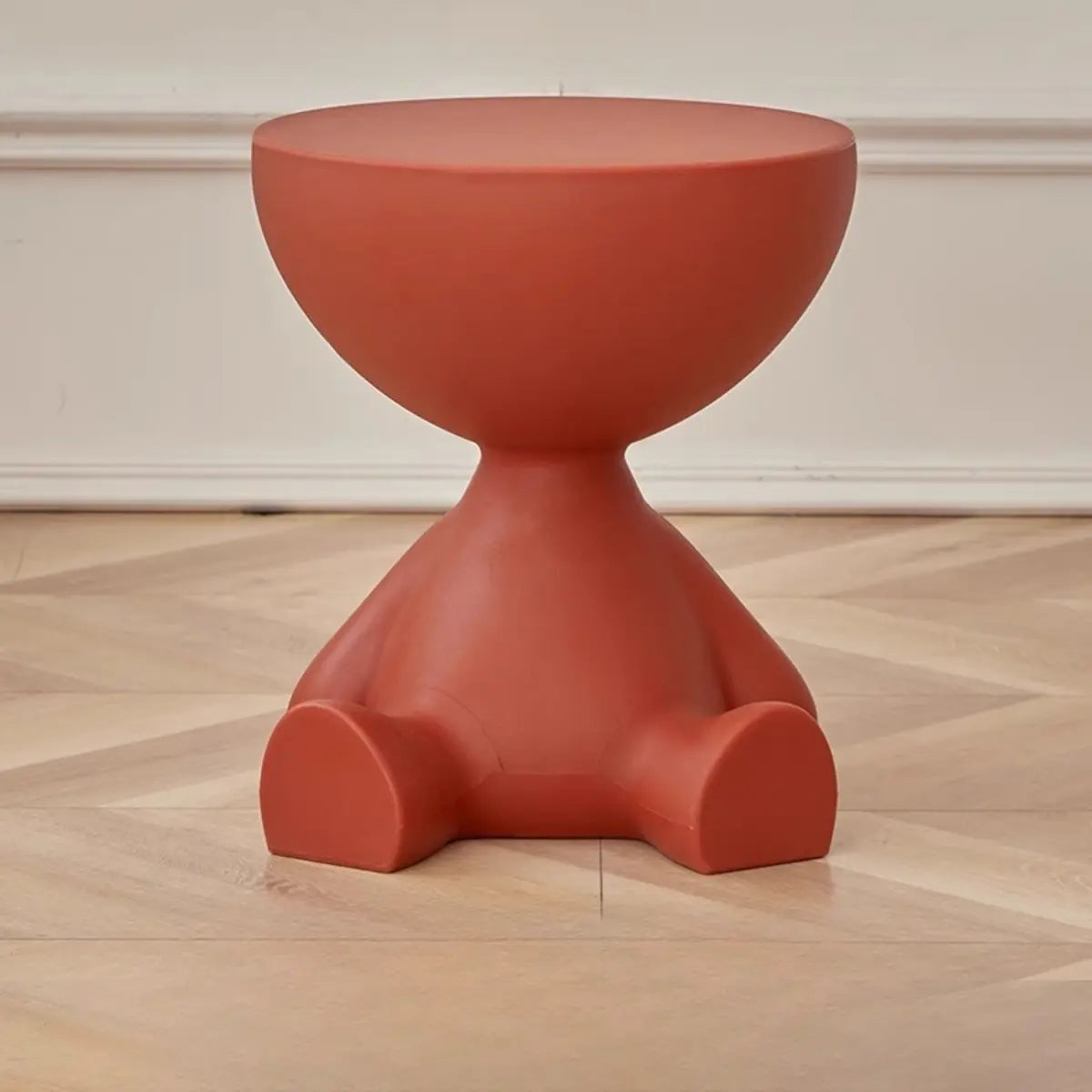 Off-White Acrylic Short Flat-Head End Table