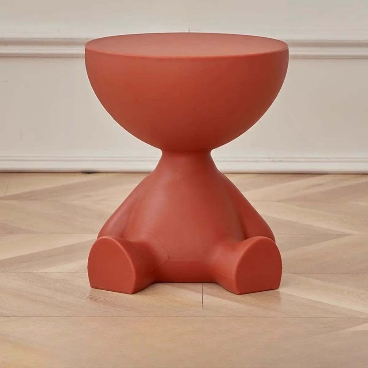 Off-White Acrylic Short Flat-Head End Table