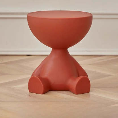Off-White Acrylic Short Flat-Head End Table