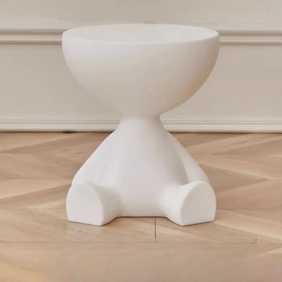 Off-White Acrylic Short Flat-Head End Table — Blue