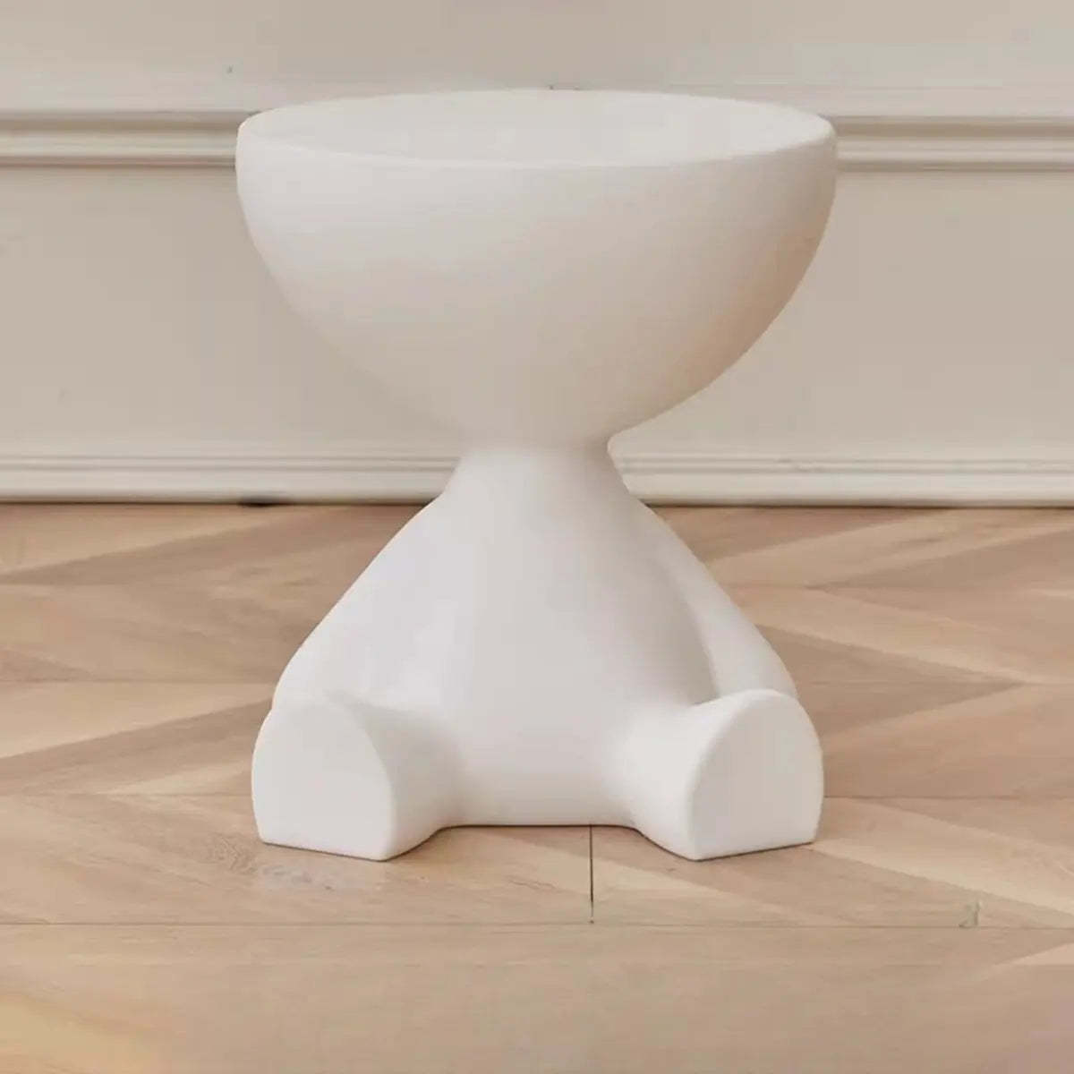 Off-White Acrylic Short Flat-Head End Table — Blue