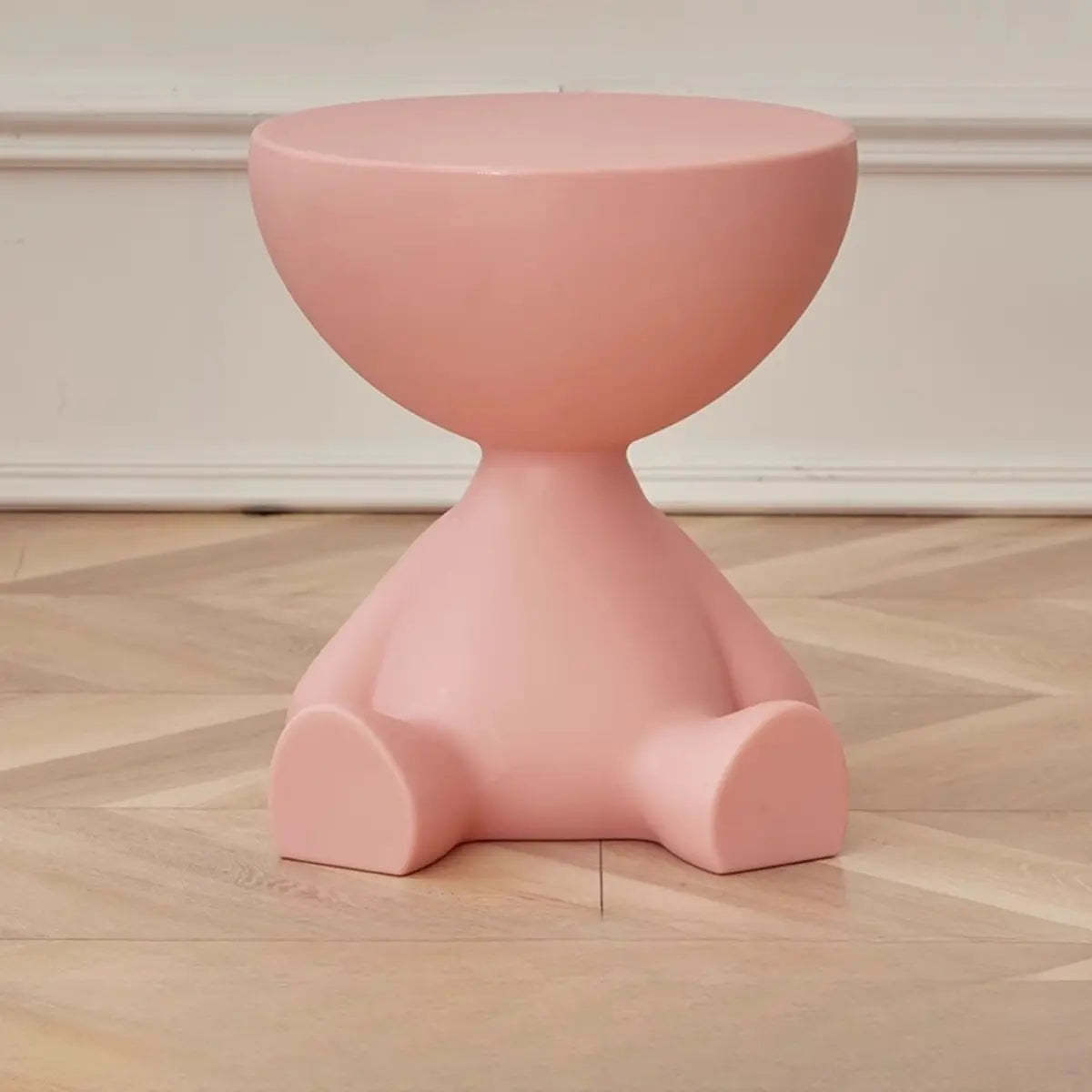 Off-White Acrylic Short Flat-Head End Table — Grey