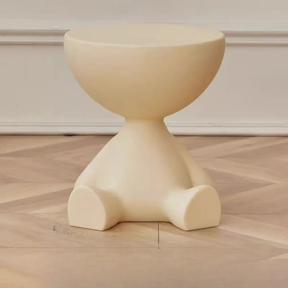 Off-White Acrylic Short Flat-Head End Table — Pink