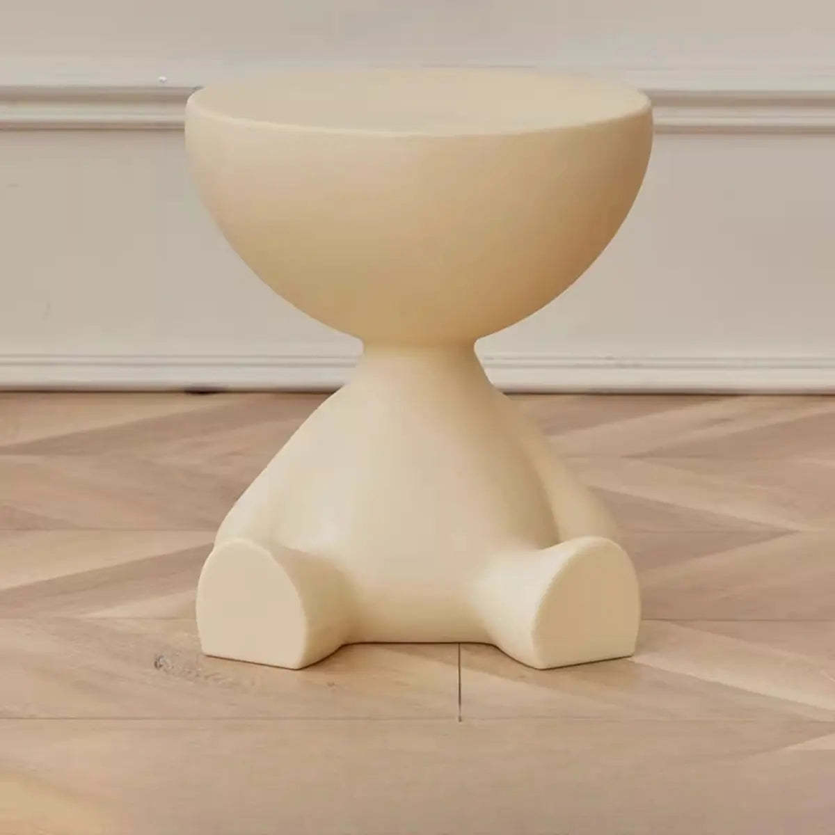 Off-White Acrylic Short Flat-Head End Table — Pink