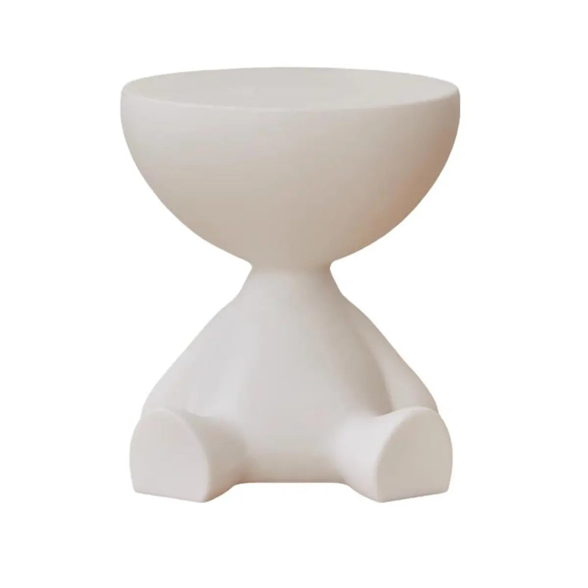 Off-White Acrylic Short Flat-Head End Table — Red
