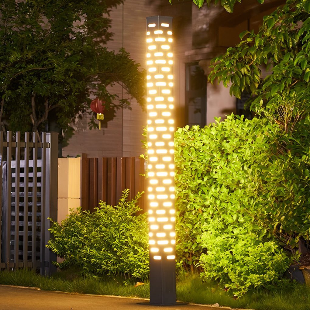 Modern Rectangular Outdoor Pillar Lights - Sleek and Durable-Lighom