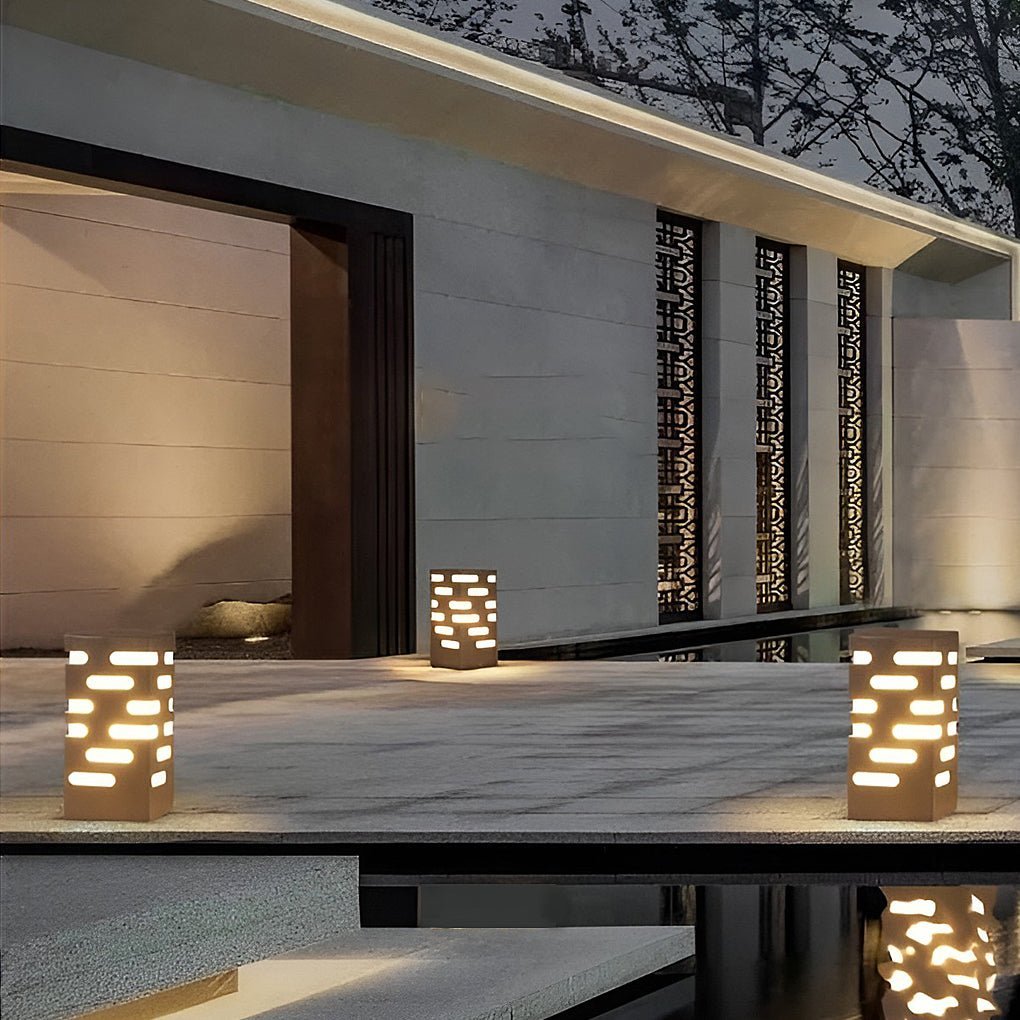 Modern Rectangular Outdoor Pillar Lights - Sleek and Durable-Lighom