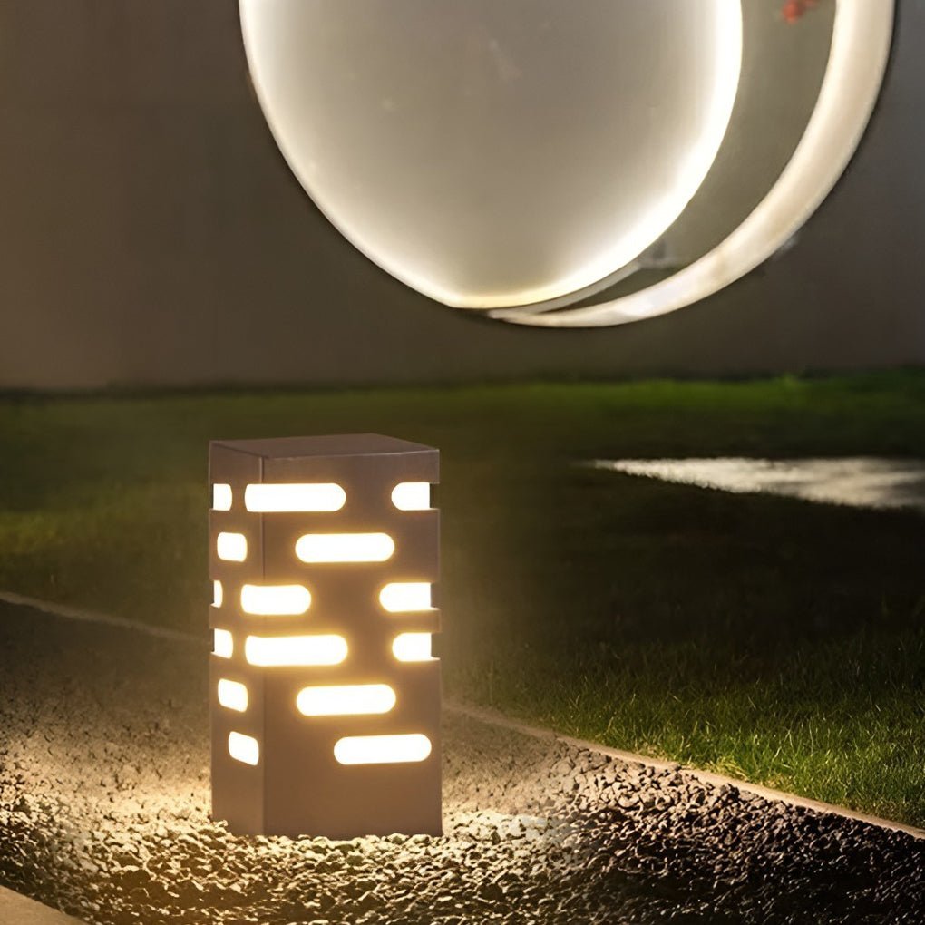 Modern Rectangular Outdoor Pillar Lights - Sleek and Durable-Lighom