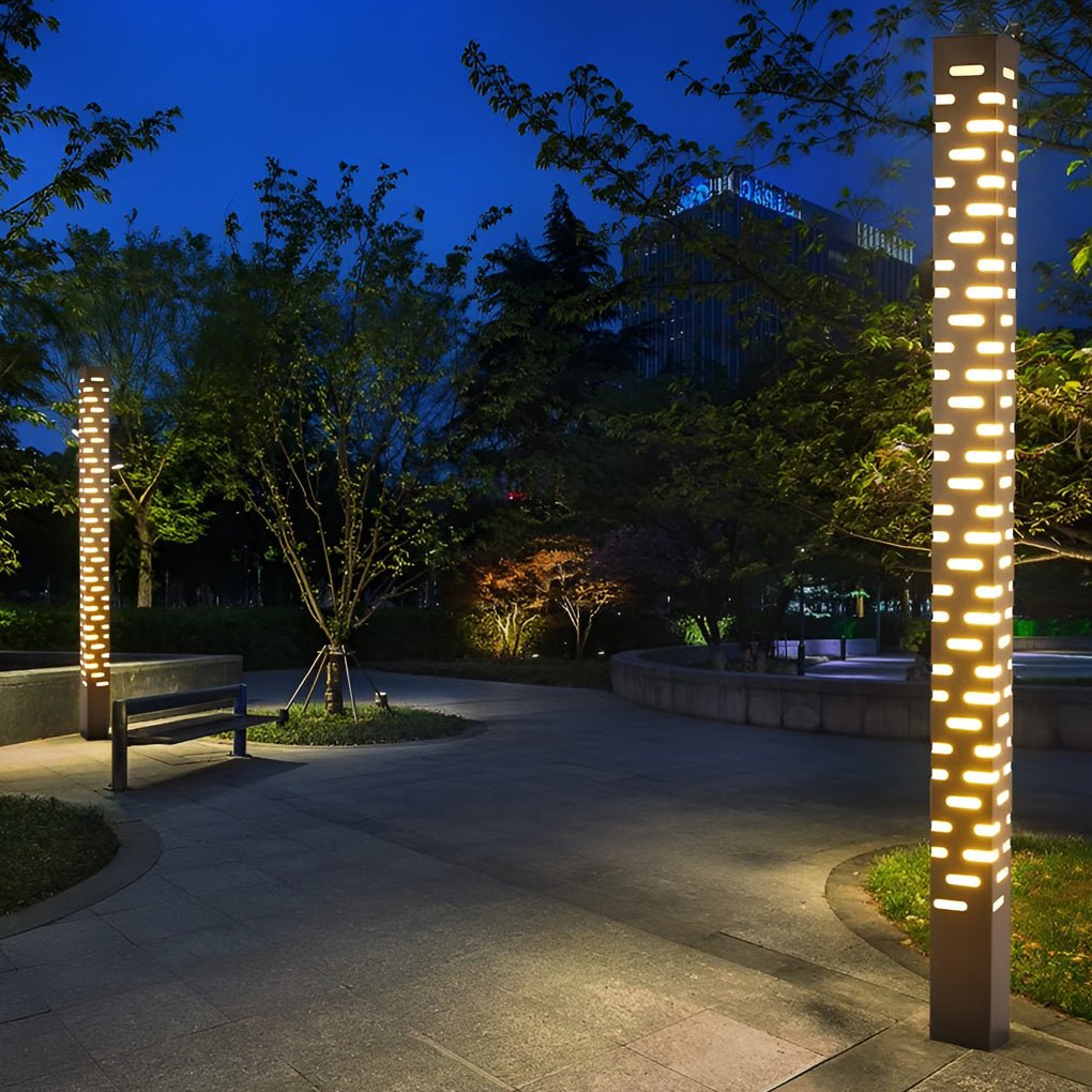 Modern Rectangular Outdoor Pillar Lights - Sleek and Durable-Lighom