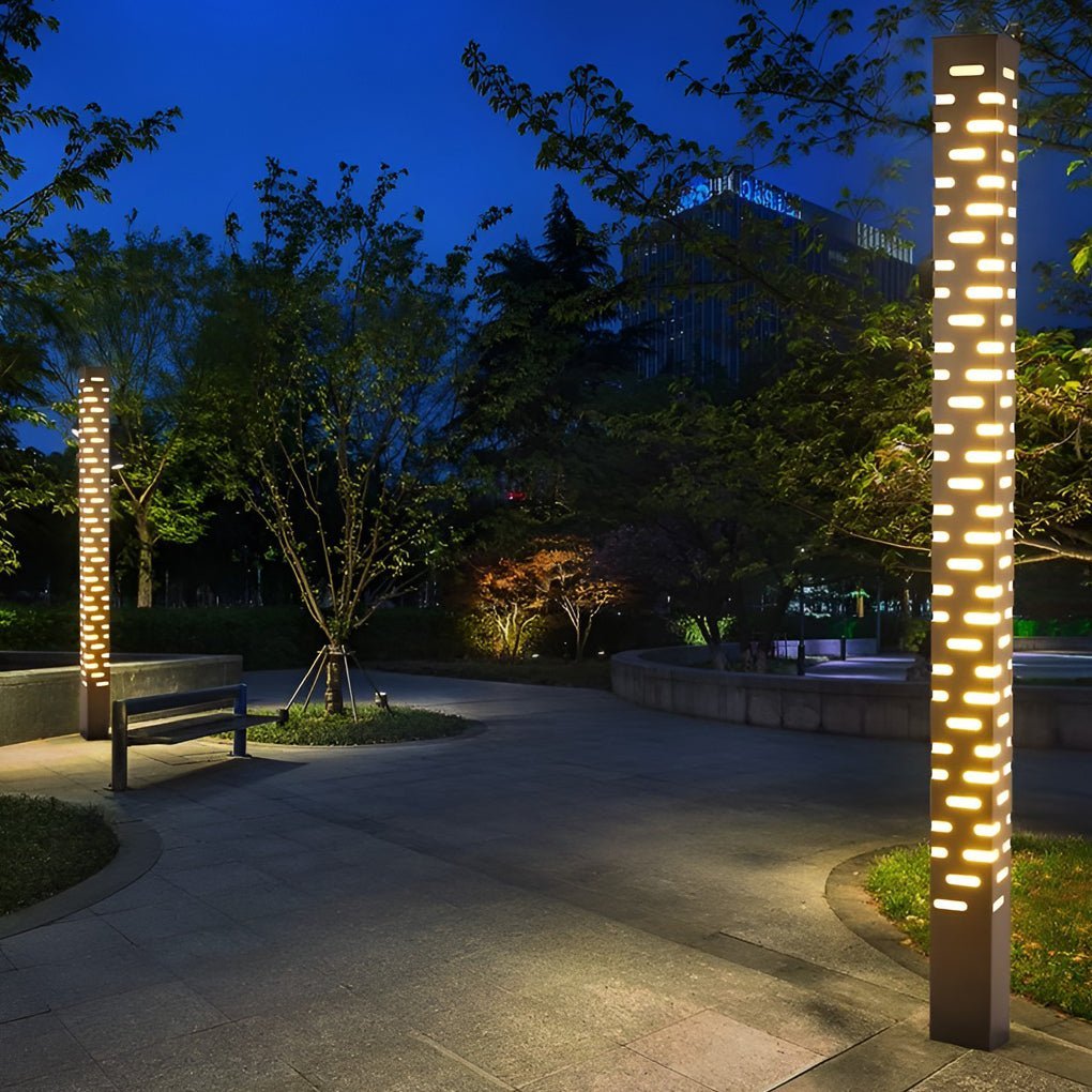 Modern Rectangular Outdoor Pillar Lights - Sleek and Durable-Lighom